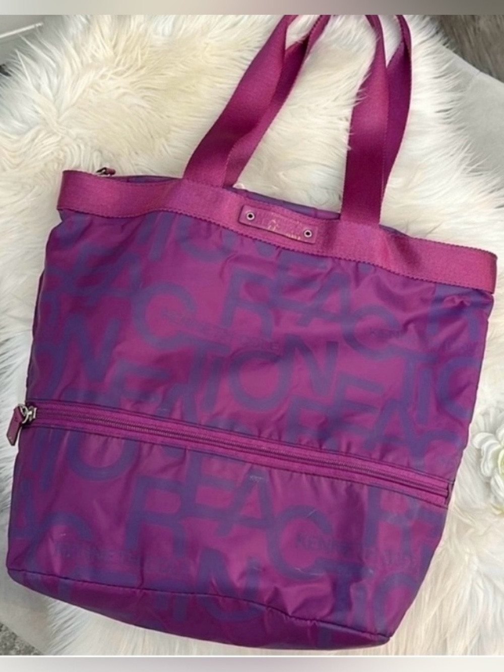 Kenneth Cole Logo Tote Sz Large Book Bag Overnighter